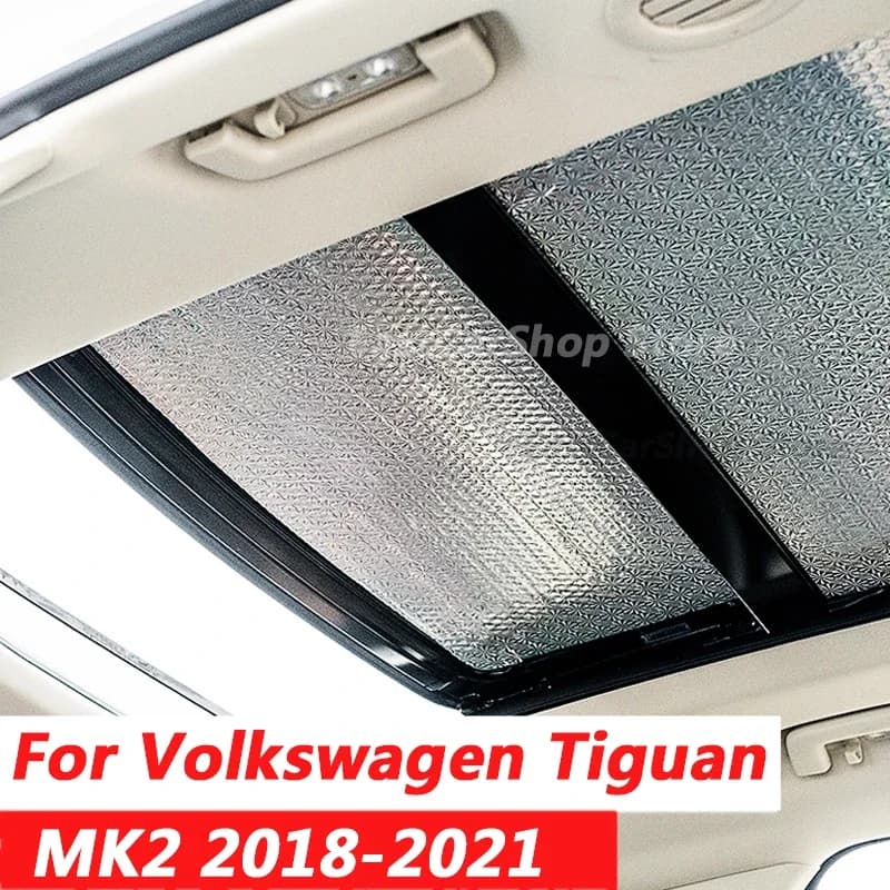 Pare-soleil avant et arrière en feuille d'aluminium pour Volkswagen VW Tiguan MK2 2021 2020, pare-soleil de toit ouvrant, protecteur de bouclier, 2019, 2018