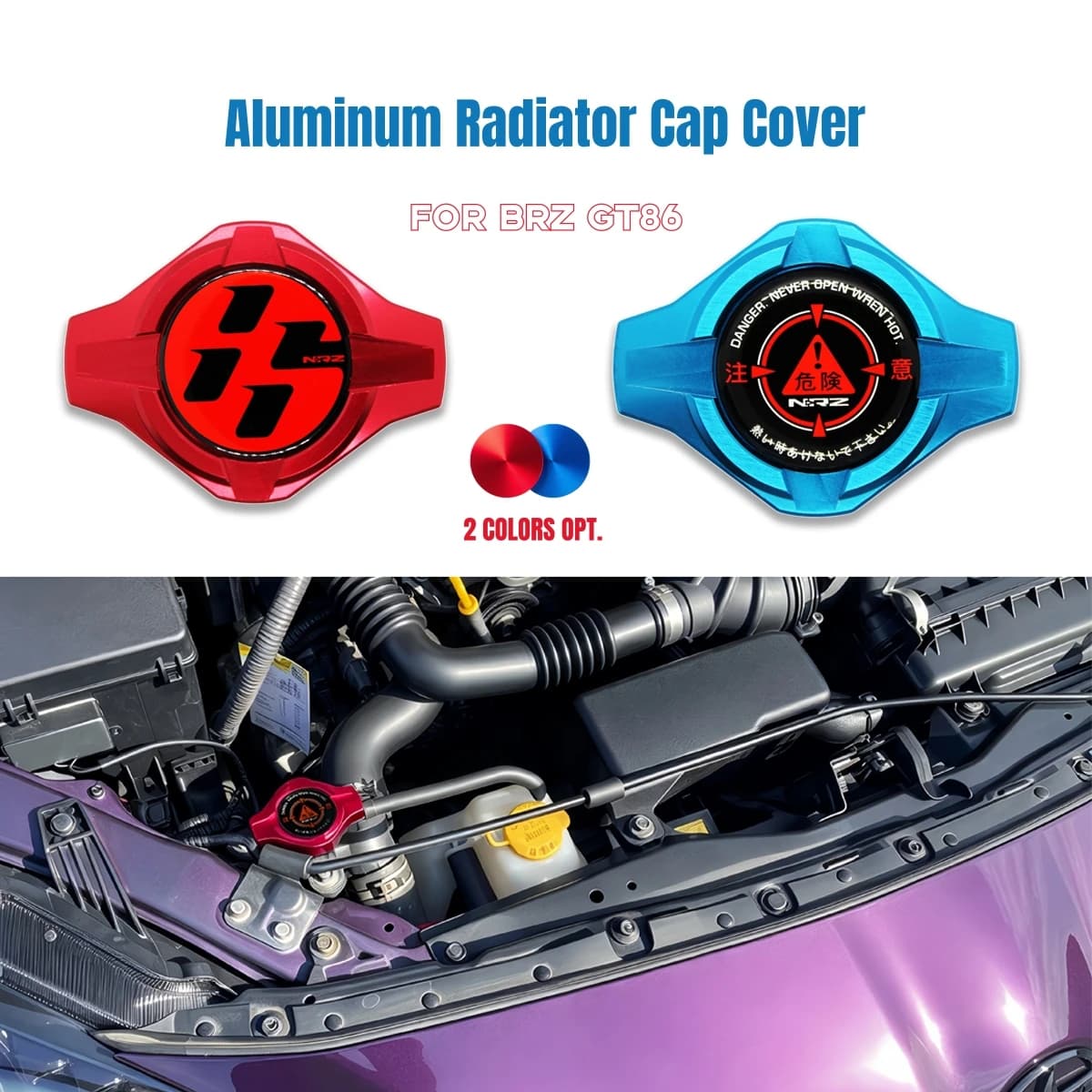Couvercle de bouchon de radiateur en aluminium pour Toyota COROLLA, SUBARU BRZ GTS TRUENO AE86, MATRIX, MR2, YARIS XRS, GT86, CAMRY, accessoires automobiles