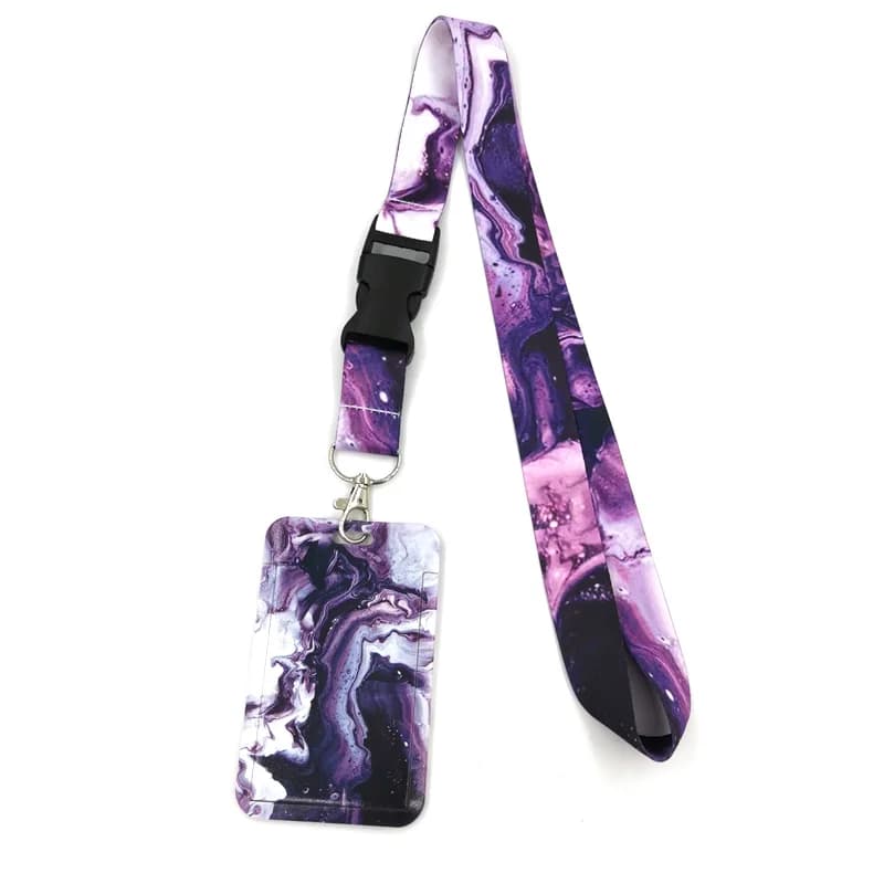 Porte-cartes de crédit et d'identité, avec motif marbré, vagues fraîches, sac de voyage pour femmes, Badge de voiture, porte-clés, décorations