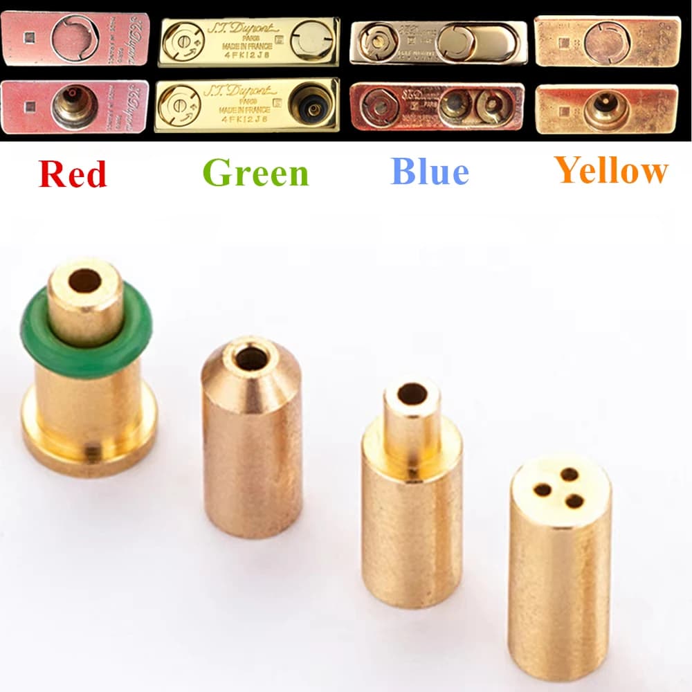 Adaptateur de gaz butane pour briquet Dupont, 5 en 1/ensemble, buse en laiton et cuivre durable, jaune/rouge/vert/bleu, facile à utiliser, réutilisable