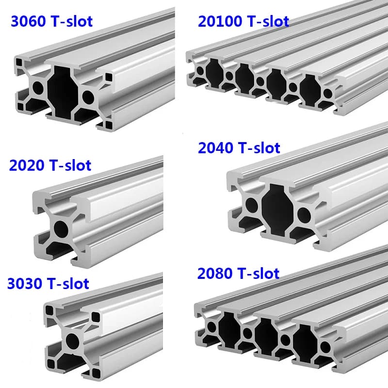Profilé en aluminium à fente en T, Extrusion de Rail linéaire CNC, pièces d'imprimante 3D, EU 2020 2040 2060 3030 3060 4040 2080 20100 100 200 500 800mm