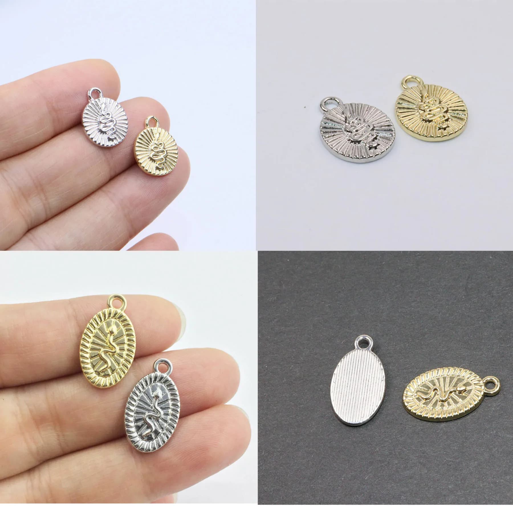 Eruanza-Breloques en Alliage de Zinc pour Femme et Fille, Collier, Boucle d'Oreille, Bracelet, Pendentif, Pièce de Monnaie, Populaire, DIY, 2 Couleurs, 12mm, 20Pcs
