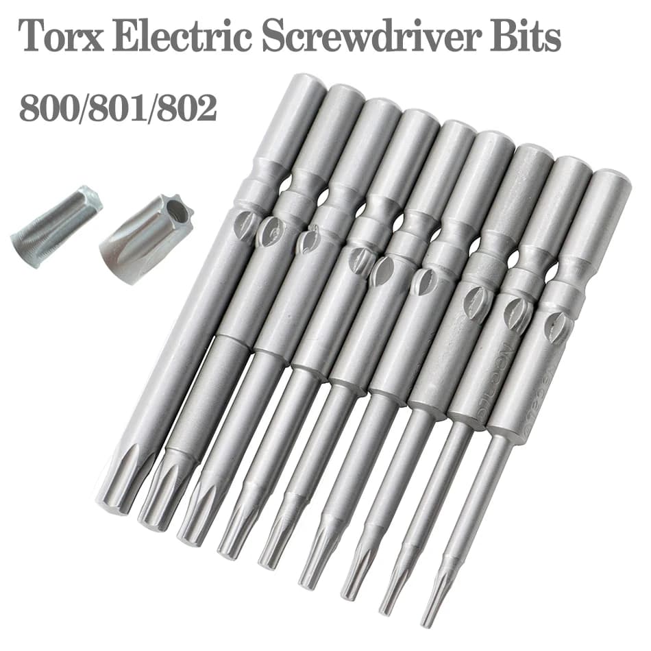 8 pièces-11 pièces 60mm/100mm de long embout de tournevis Torx 800/801/802 embout de tournevis électrique 4mm/5mm/6mm poignée tournevis accessoires