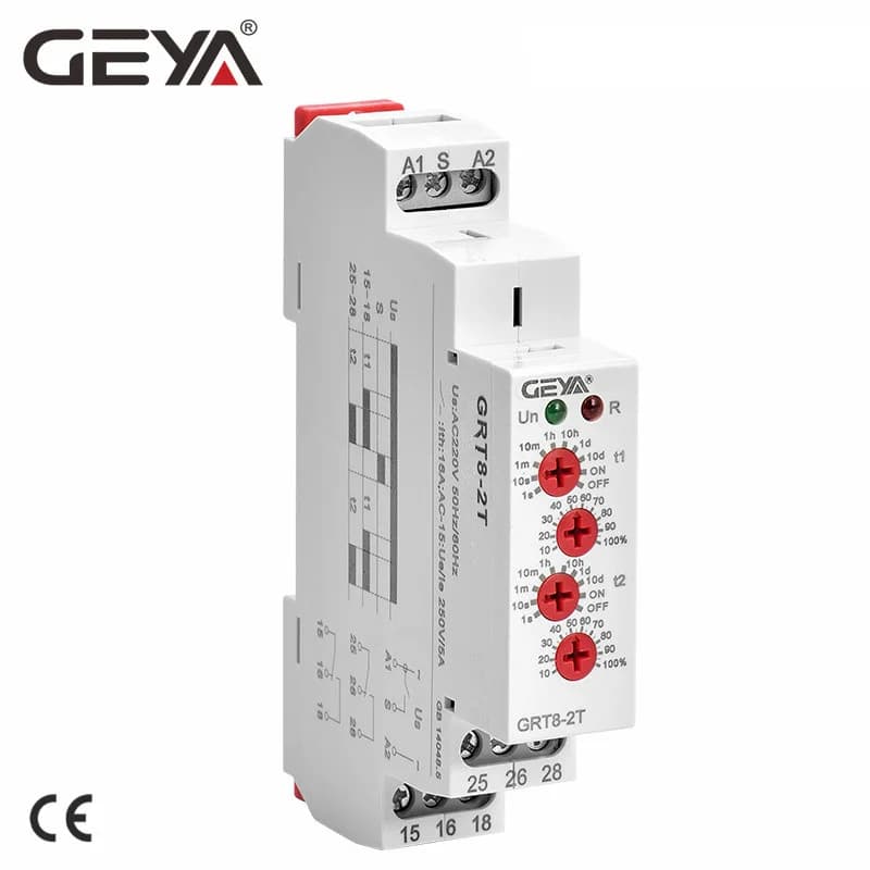 GEYA GRT8-2T Double Retard sur Temps cite 220V AC/DC cite 12V 24V Réglable sur Retard Minuteries 50/60Hz