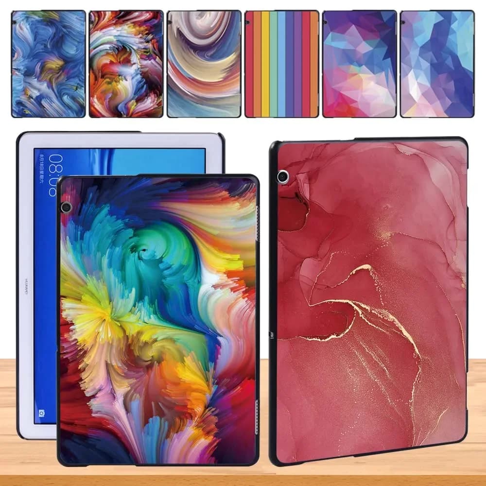 Coque arrière pour tablette Huawei MediaPad T5 10, 10.1 pouces, série d'impression de haute qualité, avec stylet gratuit, AGS2-L09/W09/L03