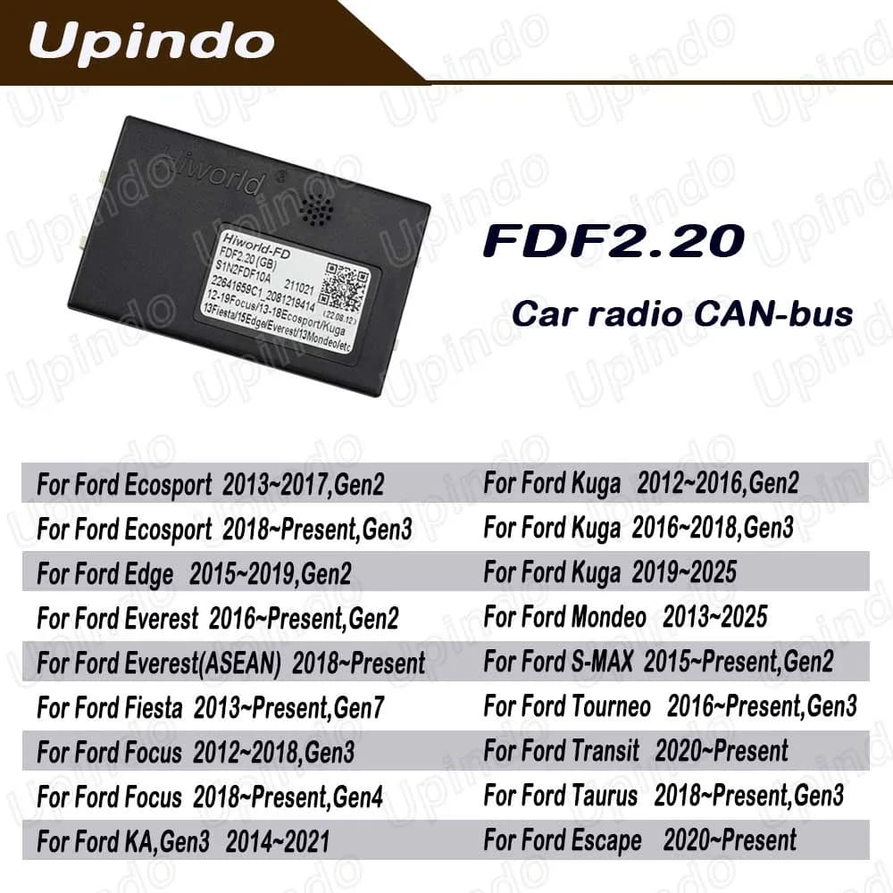 Adaptateur de décodeur d'autoradio CANBus Box Android LilBus pour Ford, Focus Edge, Fi.C., Kuga, Cloest, Mondeo, Ecosport, Tourneo, Trurus, KA