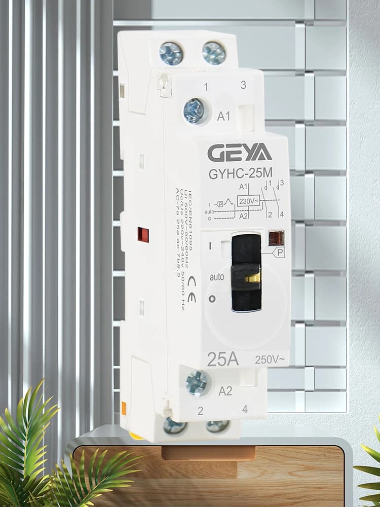 GEYA – contacteur ca de Type manuel, 2P 25A 2NC ou 2NO 220V, contrôle manuel, Type sur Rail Din