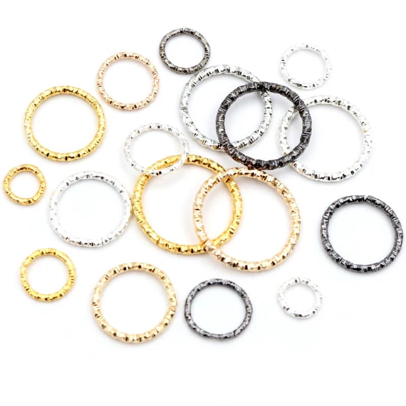 50-100 pcs/lot 8 10 15 18 20mm 5-Couleurs Anneaux Rond Tordu Split Anneaux Connecteurs pour les Bijoux Diy Trouver Faire Fournitures