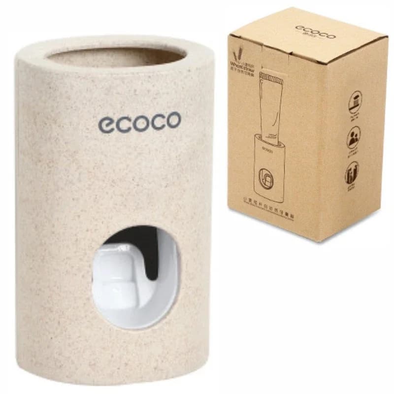 ECOCO-Distributeur automatique de dentifrice, presse-dentifrice anti-poussière, support mural, accessoires ménagers