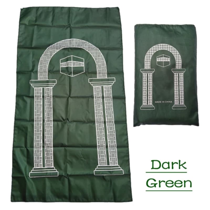 Tapis de prière musulmane, 60x100cm, tressé en PU, imperméable, avec une simple impression, pochette, couverture de voyage, pour la maison