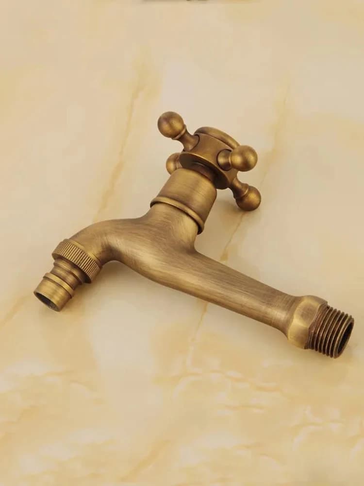 Robinet mural en laiton Antique, petit robinet de piscine rétro, robinet de jardin extérieur décoratif, Machine à laver, vadrouille, robinets de WC d'eau froide