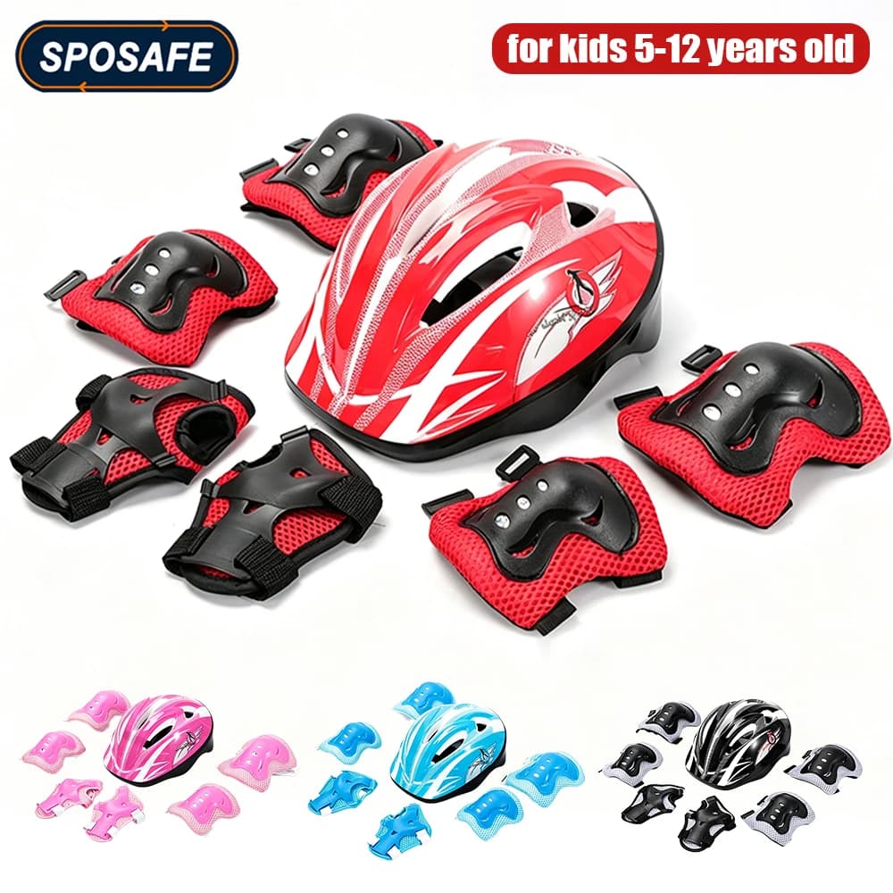 Ensemble d'équipement de protection Rollerblading pour enfants, protège-casque, genouillères, coudières, poignets, garçons, filles, vélo, planche à roulettes, ski, scooter, sports