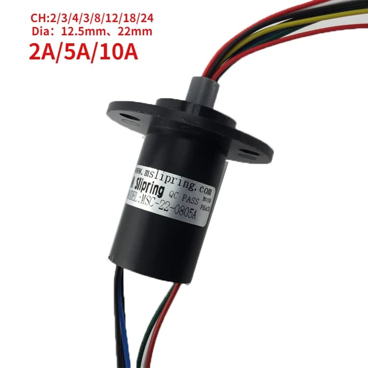 1PC 2/3/4/6/8/12/18/24 canaux fils Capsule bague collectrice 2/5/10A Slipring 12.5/22mm Mini connecteurs de Joint conducteur rotatif