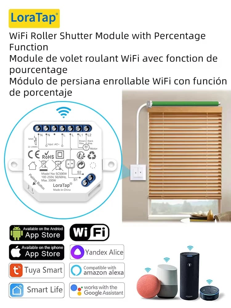 Module de commutateur de rideau intelligent Tuya WiFi, pour volet roulant, stores de fenêtre, télécommande App, pourcentage Google Home Alexa DIY