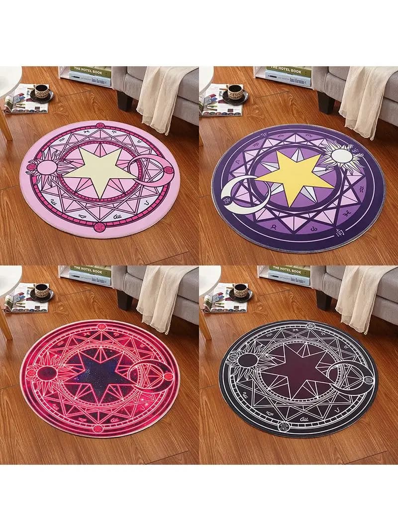 Tapis de dessin animé Cardcaptor Sakura, tableau magique, cercle de dessin animé, mignon, doux et confortable, pour enfants, pour le Placement de la maison
