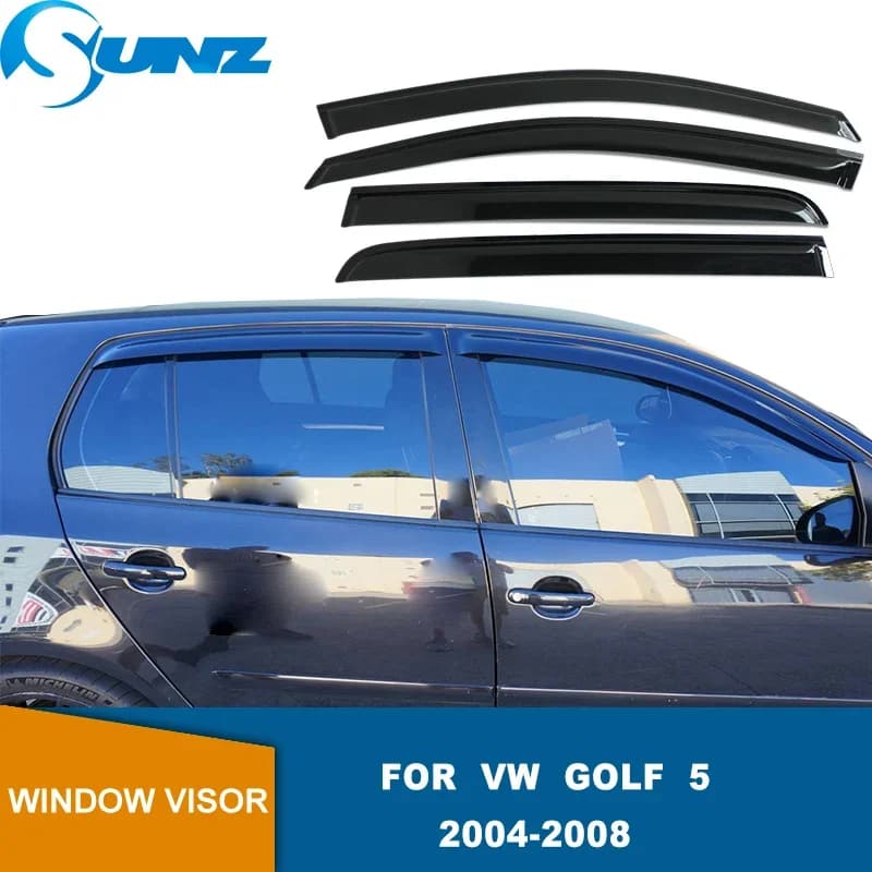 Déflecteurs de vitres latérales pour VW Golf 5 V MK5 TDI GTI R32 2004 2005 2006 2007 2008, pare-soleil et pluie, visière de porte, pare-froid SUNZ