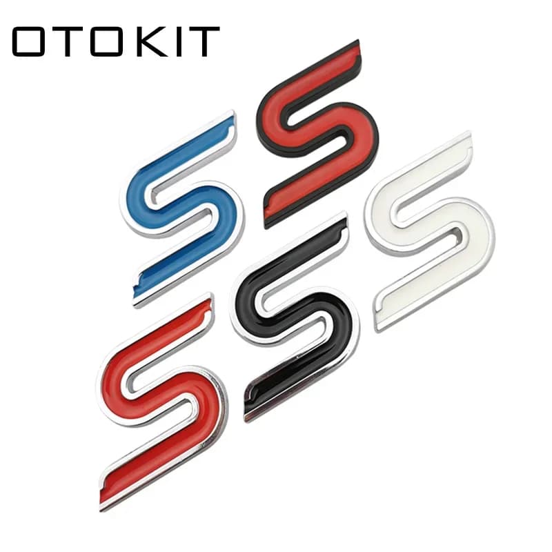 Autocollants de voiture 3D en métal S pour calandre, emblème chromé, autocollants pour Ford Focus Fiesta Ecosport Kuga Mondeo Everest, style de voiture