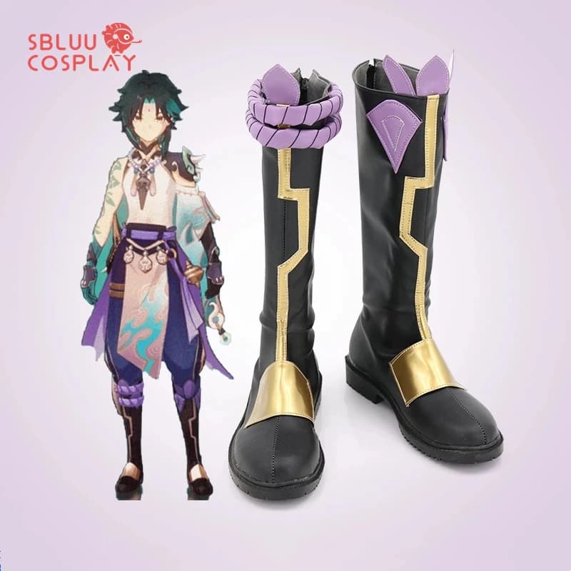 Genshin Impact Xiao Cosplay Chaussures, Bottes de Barrage, Sur Mesure, ixd'Halloween