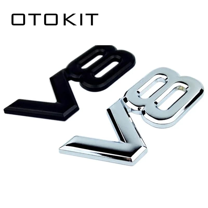 Auto alliage métallique 3D V8 Logo moteur déplacement coffre arrière voiture Badge décalcomanie Chrome V8 côté aile emblème autocollant voiture style
