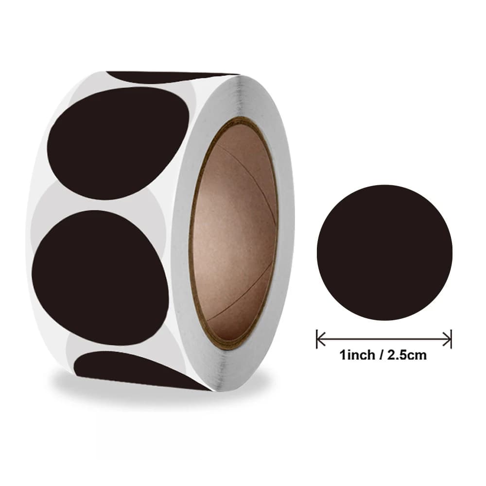 Autocollants ronds en papier noir, étiquette adhésive faite à la main, pour emballage cadeau, scellage d'enveloppe, papeterie, DIY bricolage, 50 à 500 pièces