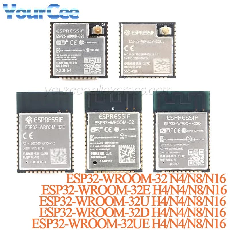 10 pièces/1 pièce ESP32-WROOM-32 ESP32 WROOM ESP-32 4MB 8MB 16MB Module MCU sans fil WiFi double cœur BLE ESP32-WROOM-32 -32UE 32U 32E 32D