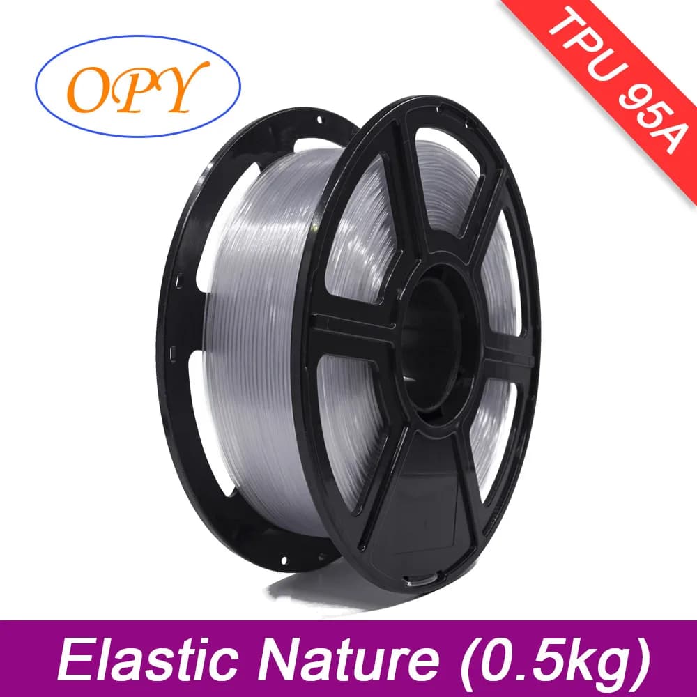 Filament TPU Flexible OPY 1.75mm élastique TPU95A Filament d'imprimante 3D doux 0.5kg 10m 100g matériaux plastiques d'impression 3D transparents