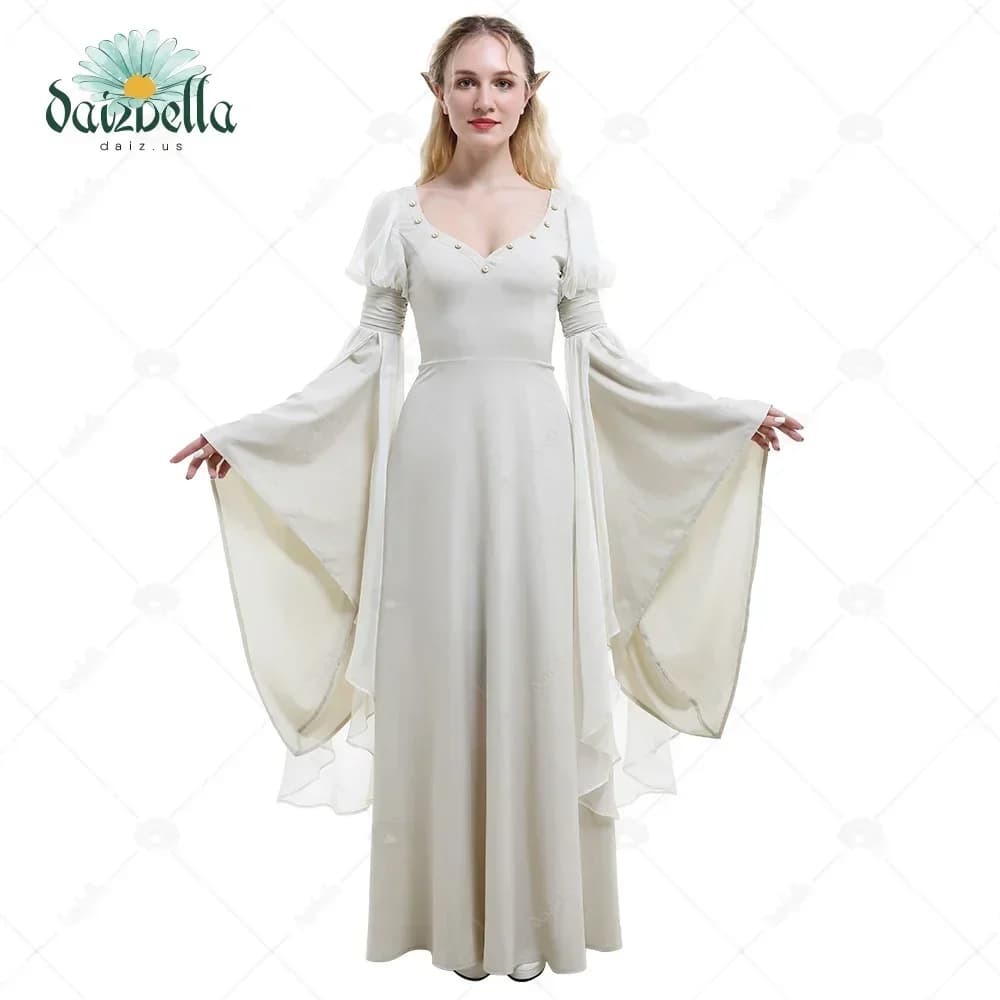 DAIZBELLA-Costume Médiéval Rétro pour Femme, Fait à la Main, Robe Elfe Dégradée Historique