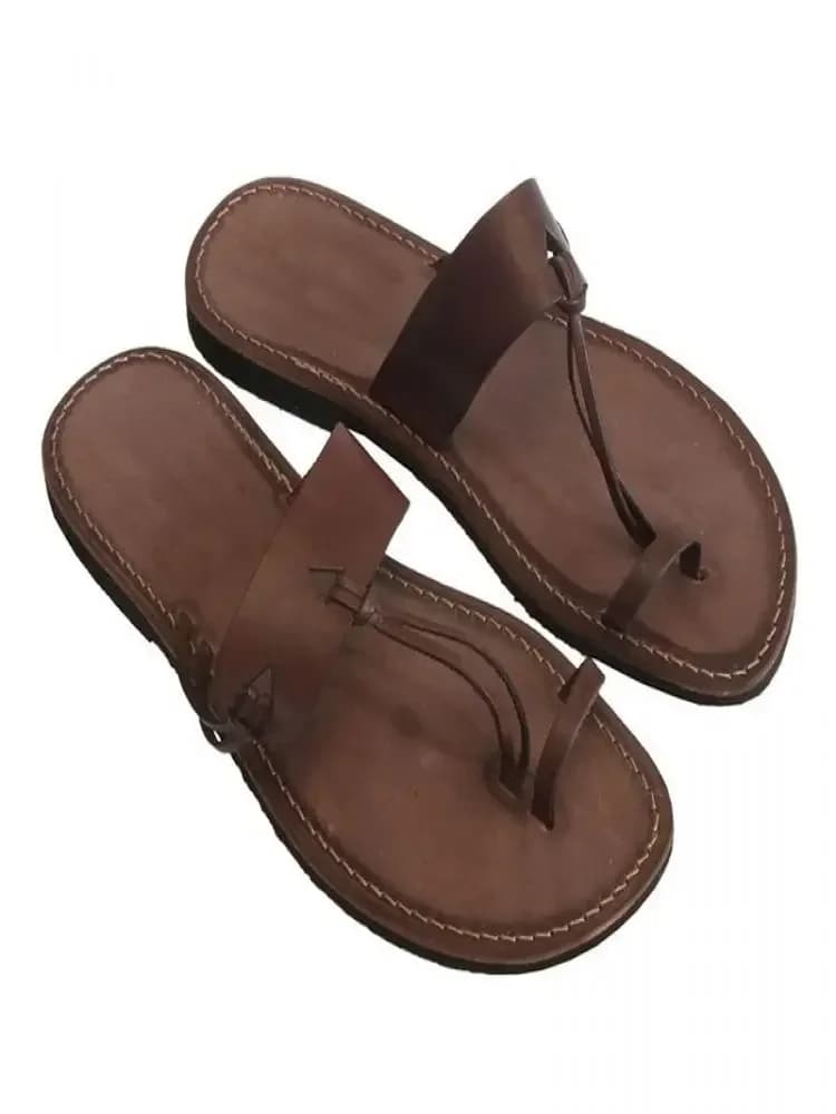 Sandales rétro pour hommes, chaussures de plage décontractées, melon al gladiateur, plates, pantoufles d'extérieur pour dames, Parker ouvert, grande taille, été