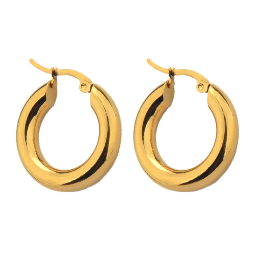 BTEN-Boucles d'oreilles classiques en acier inoxydable, Boucles d'oreilles populaires, Solide, Lisse, Fin, Poli, 2 couleurs, SION L, Poids, 20-30mm, Nouveau