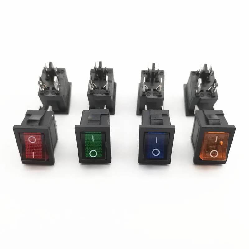 Joli à bascule pour bateau et voiture, KCD1, 4 broches, Snap10A 250V, 125V AC, rouge, jaune, vert, bleu, 220V, 5 pièces