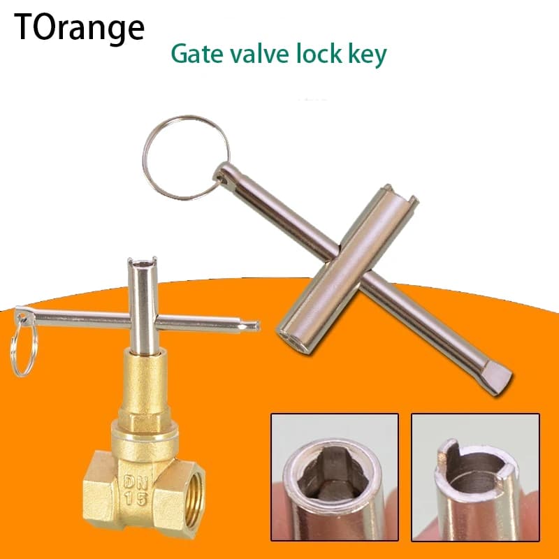 Clé d'eau du robinet, compteur d'eau, clé de assujetavant, vanne à glissière triangulaire, antivol, clé de commutateur, conducteur de clé, clé