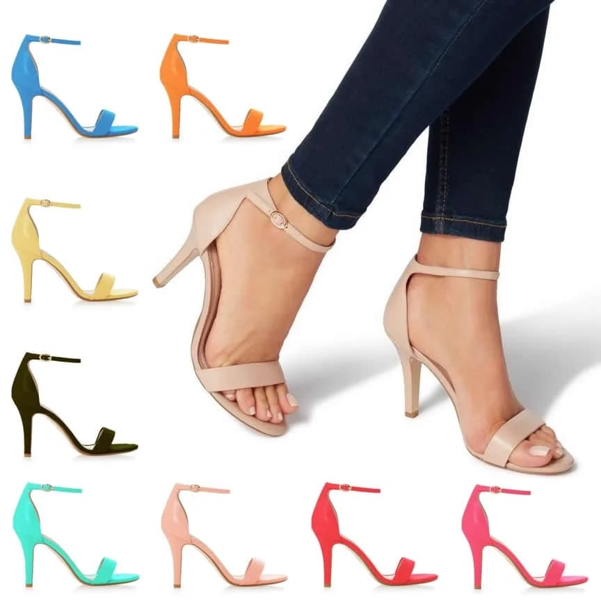 Sandales à talons hauts pour femmes, sexy, ouvert Parker, rinçage, sangle, chaussures pour dames, struc9 cm, talon mi-fin, fête d'été, chaussures de mariage, grande taille