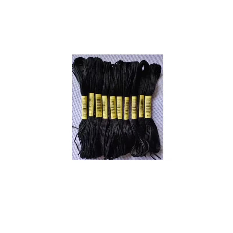 OneRoom 6e CXc Two Labels 310 Fil à broder noir pour point de croix, accessoires de couture et de bricolage faits main, 12 pièces