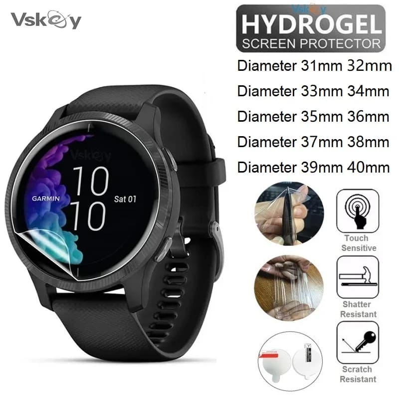 Protecteur d'écran souple Hydrogel TPU, 100 pièces, diamètre 35m 36mm 37mm 38mm 39mm 40mm 33mm 34mm 32mm 31mm, Film de protection pour montre intelligente