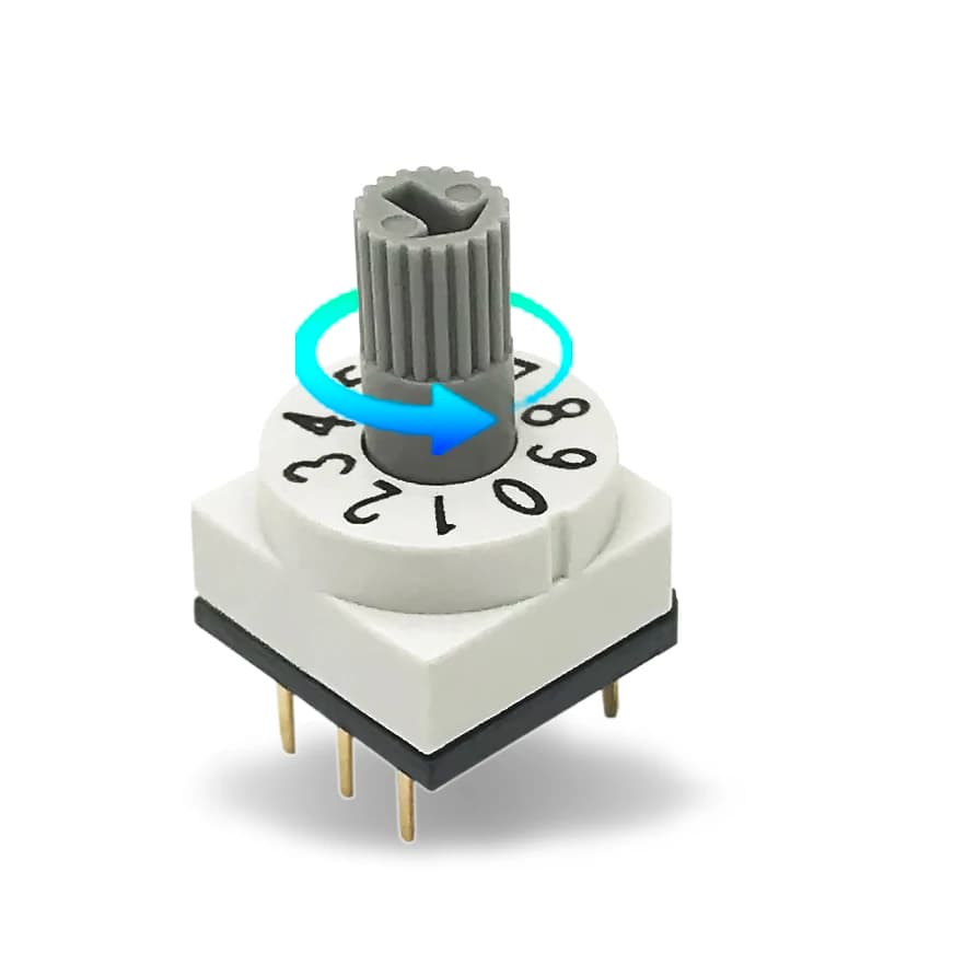 Qualité d'expédition rapide 10*10 broche droite 3-3 tige de Torsion 7mm IP67 étanche ROHS PT65 DIP commutateur codé rotatif