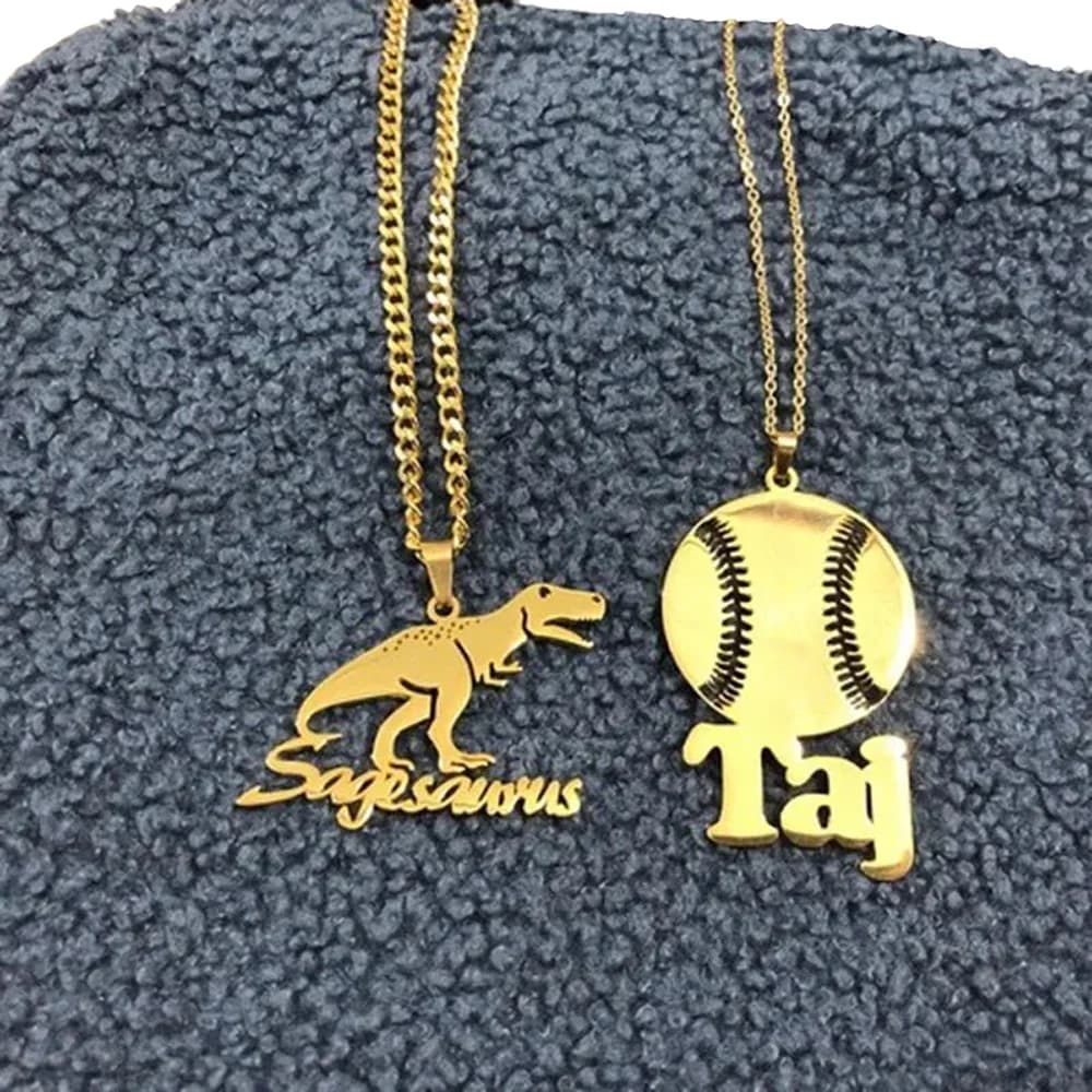 Personnalisé n'importe quel personnage de dessin animé avec nom colliers plaque signalétique bijoux en acier inoxydable étiquette personnalisée Logo lettre collier BFF