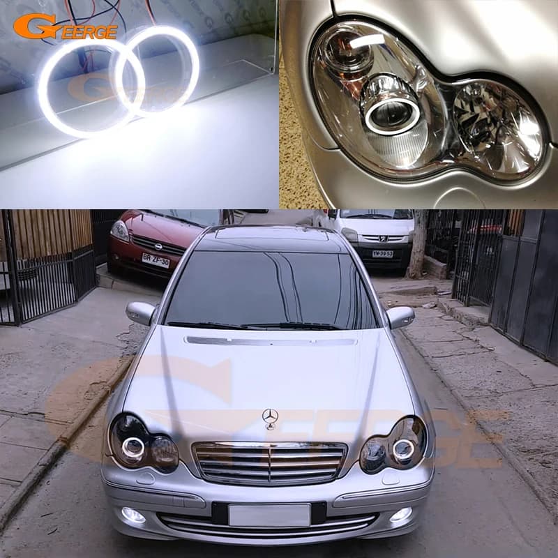 Anneaux Halo yeux d'ange Led COB Ultra lumineux, pour Mercedes Benz classe C W203 C230 C320 C350 C55 C32 2001 – 2005 2006 2007