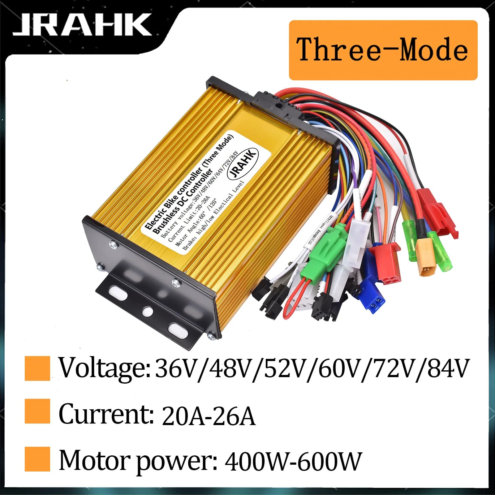 JRAHK 36V 48V 60V 64V 72V 84V contrôleur de vélo électrique Scooter 400W 500W 600W DC pièces de vitesse de moteur sans brosse pour vélo électrique