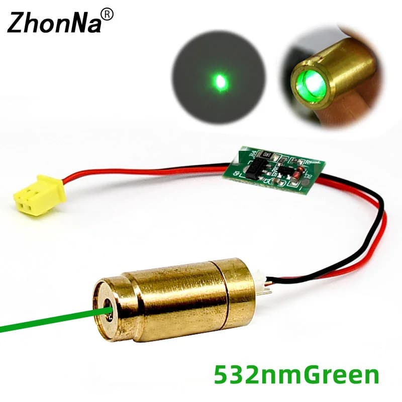 Module Laser vert 532nm 35mW, 2.2V, Spot Laser en cuivre, lampe de positionnement d'irradiation, Diode Laser, émission de lumière, accessoires de visée