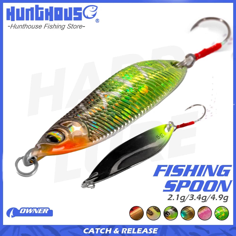 Hunthouse 2.1/3.4/4.9g cuillère coulante leurre de pêche leurre de truite petit appât en métal cuillères roulantes pour la pêche au bar truite matériel de pêche