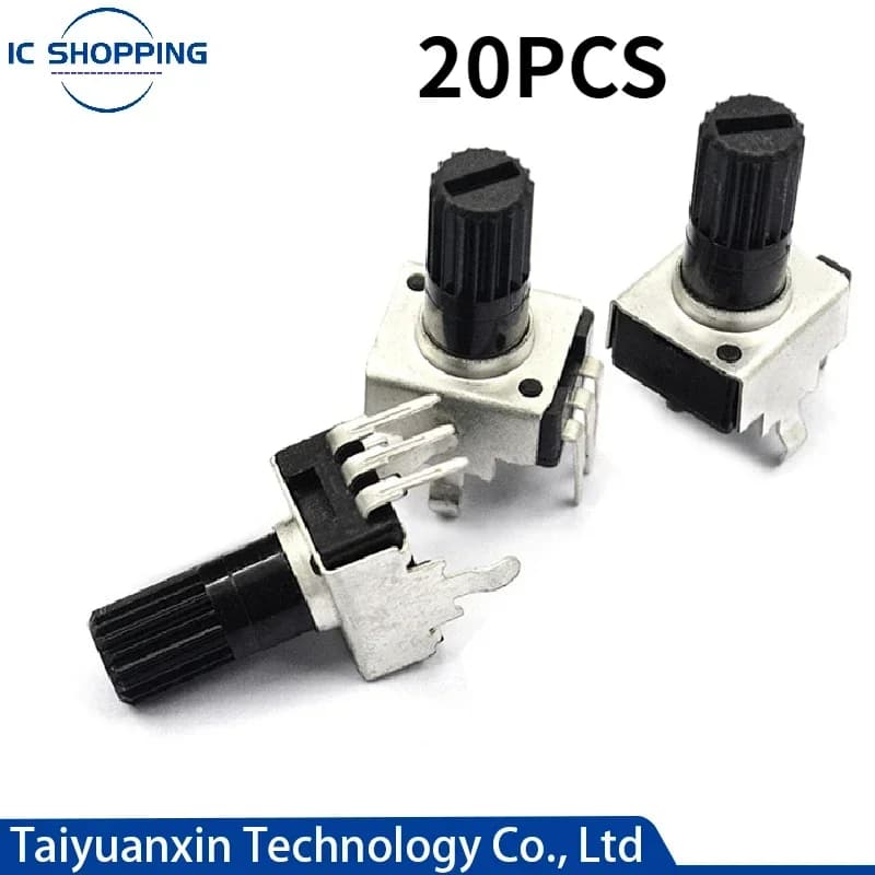 Potentiomètre de résistance réglable RV09 1K 2K 5K 10K 20K 50K 100K 102 202 502 103 203 503, longueur de poignée verticale 12.5mm, 20 pièces