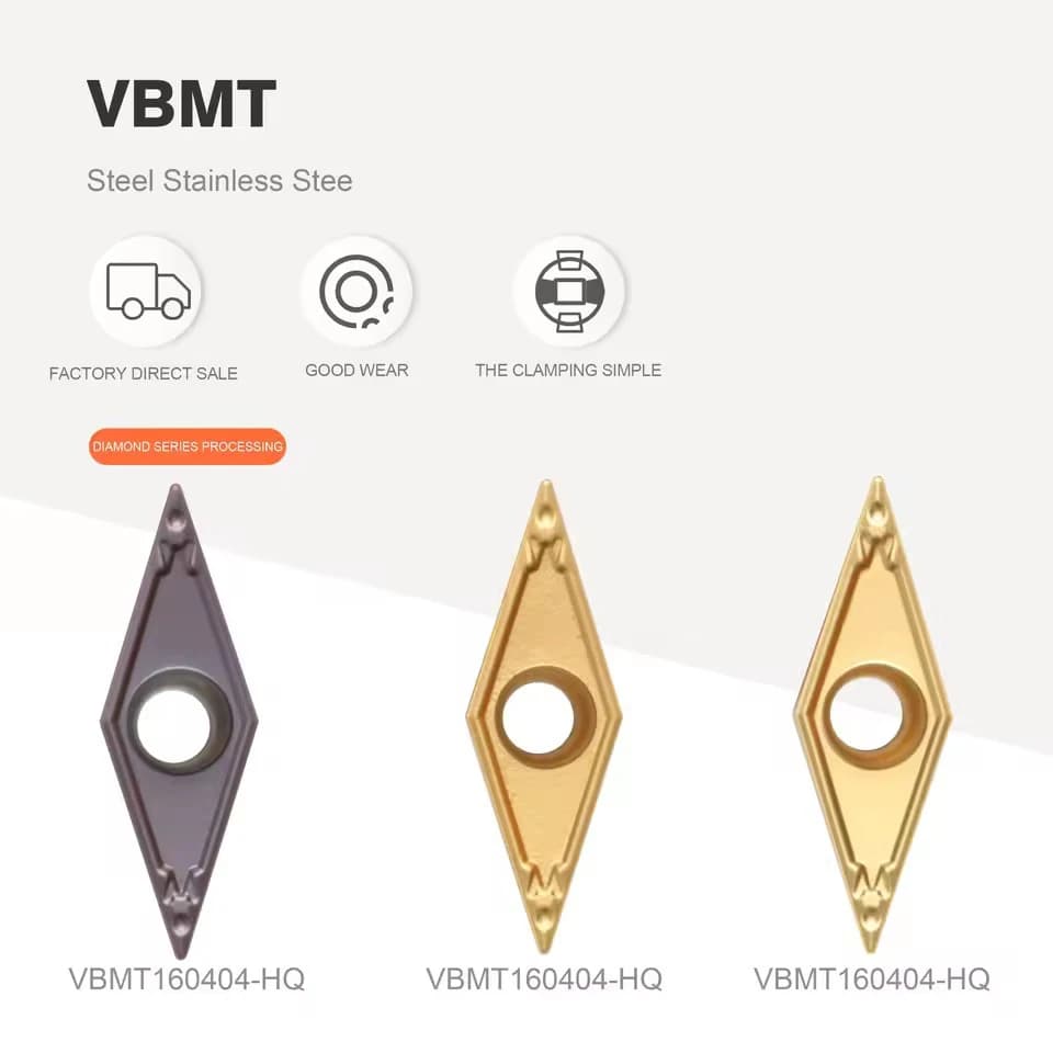 Centre d'usinage de lame de tour en losange VBMT160404 VBMT160408, série VBMT, Inserts de tournage, outil de tournage interne en acier inoxydable