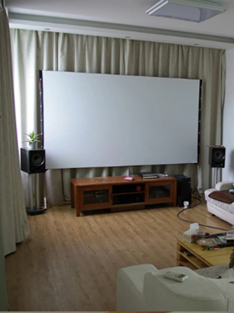 Écran de projection portable simple à contraste élevé, projection frontale avec œillets, blanc mat, compatible HD/4K