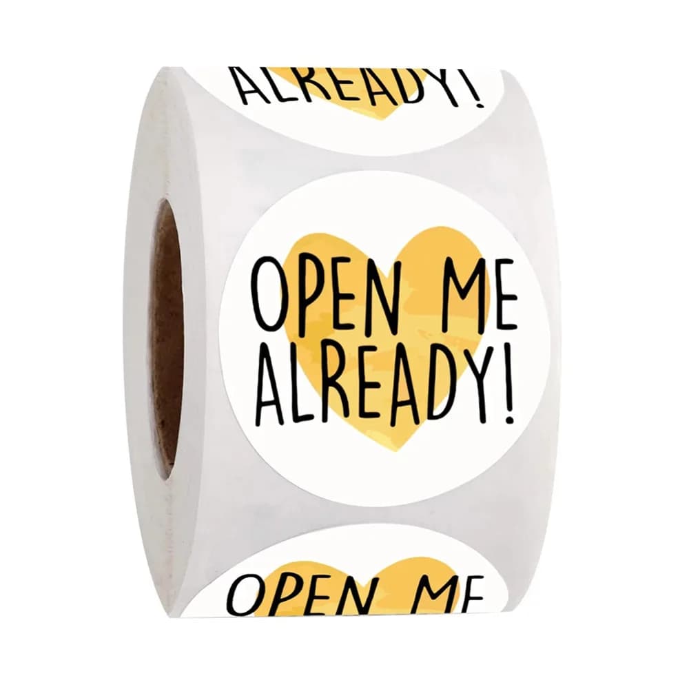 Autocollants «Open Me déjà» 1 pouce, 50 à 500 pièces, autocollant de remerciement pour décoration de boîte-cadeau, papeterie, enveloppes, cartes postales, étiquettes de scellage