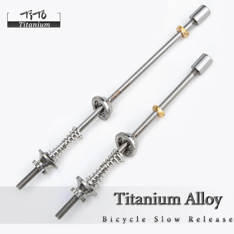 TiTo Titanium 1 paire de broches de roue en titane à dégagement rapide pour vélo de route, roues de VTT, moyeu de vélo de montagne, le plus léger