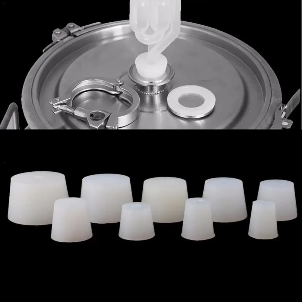 Bouchons de fermeture en Silicone avec trou de 8mm, pour Valve à air, brassage, vin, caoutchouc, couvercles de fermentation, fournitures de fermentation