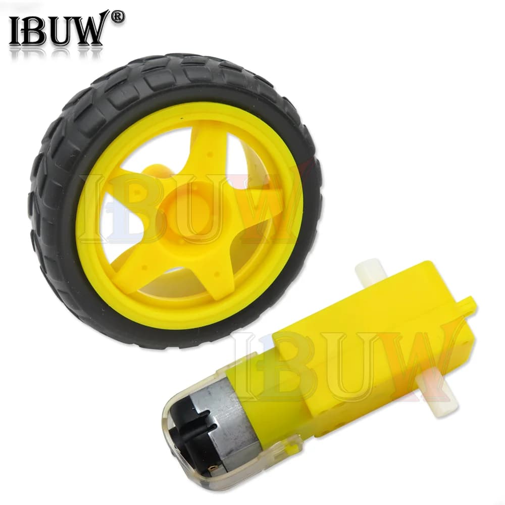 Moteur à engrenages de robot de voiture intelligente, kit de bricolage Ardu37, roues, télécommande de châssis, TT Motor