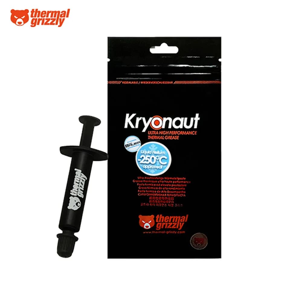 Grizzly KryonsomExtreme KE-Pâte thermique pour processeur/GPU, graisse de silicone de refroidissement composé de grande capacité, 1g, 5.5g, 11g