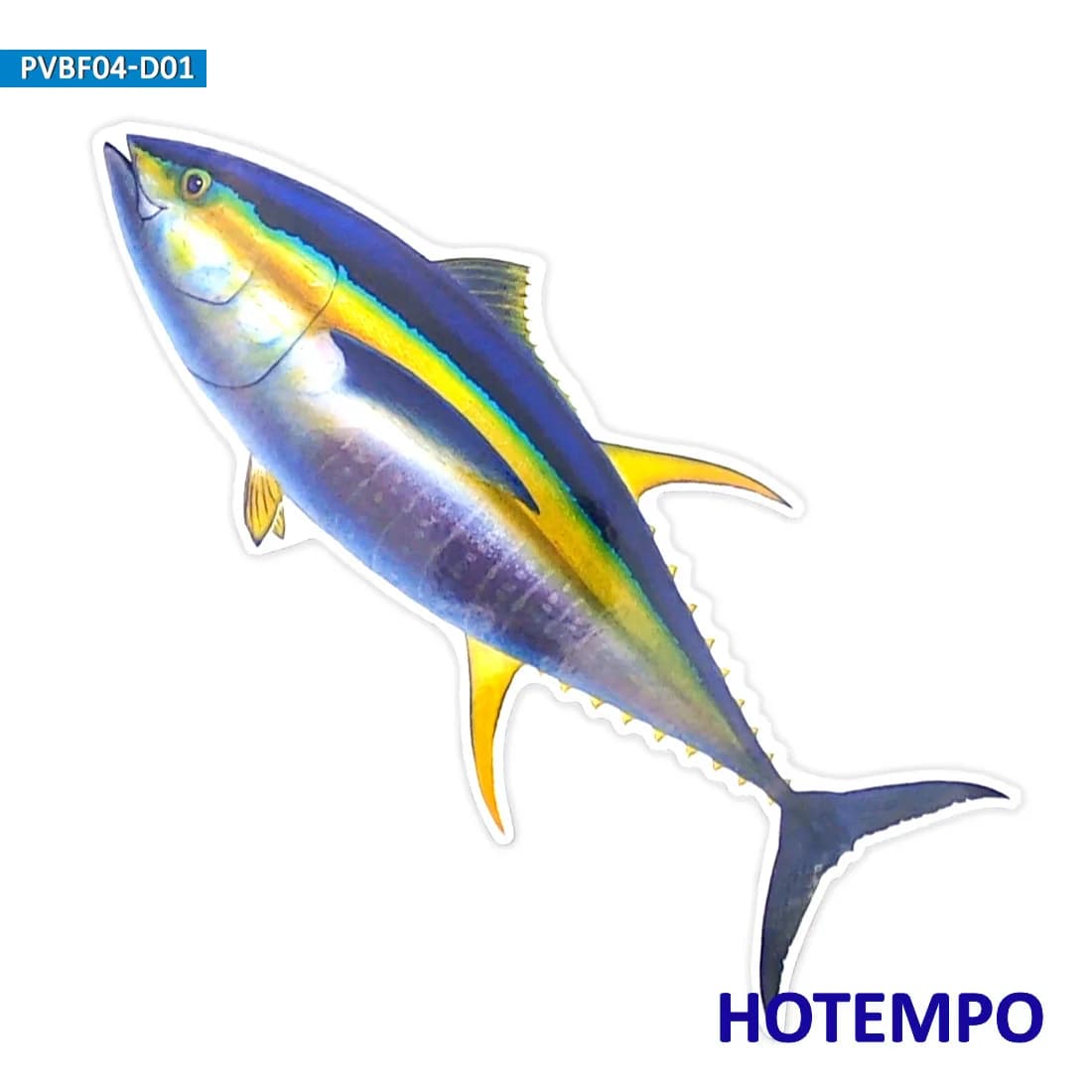 Autocollants étanches de thon en forme de poisson jaune, grande taille, 20cm, 7.87 pouces, pour ordinateur portable, bagages, Skateboard, boîte de pêche en verre, bateau, voiture