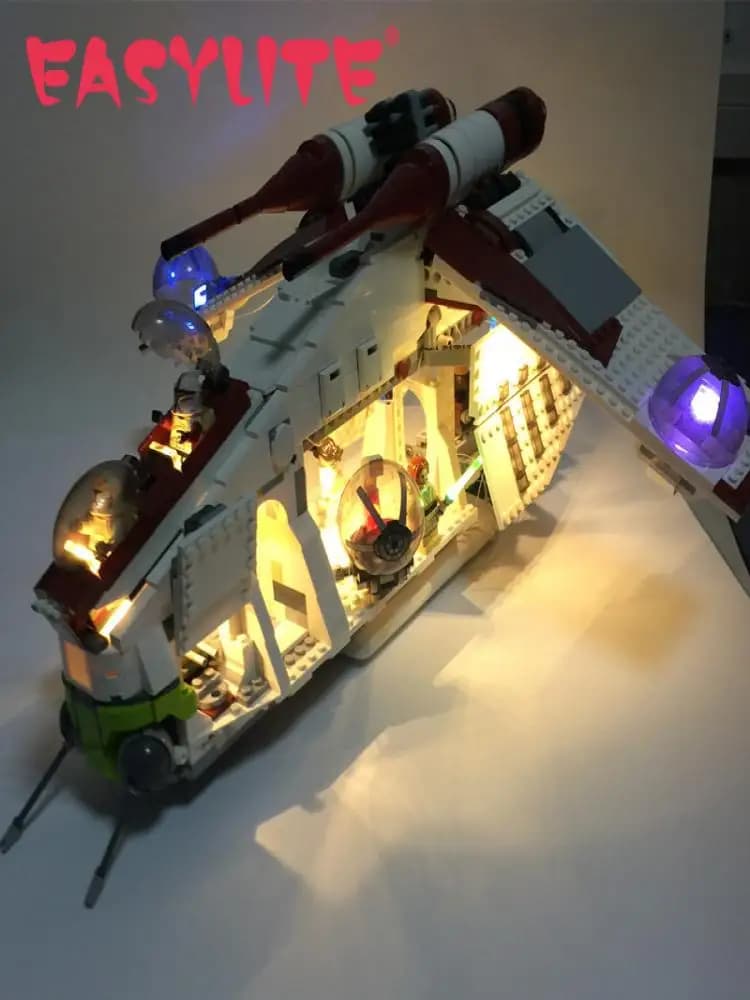 EASYLITE-Kit d'éclairage LED pour blocs de construction non inclus, ensemble de jouets de bricolage, The Republic Gunship, 75021 et 05041